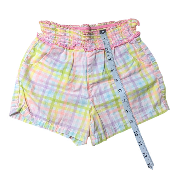 GARANIMALS-Girls Pastel Plaid 100% Cotton Shorts-Comfy Elastic Waist-5T Preowned - Picture 4 of 6